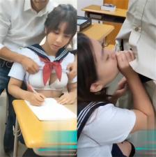 高中女生的多人系列和老年人正在等待很长一段时间。